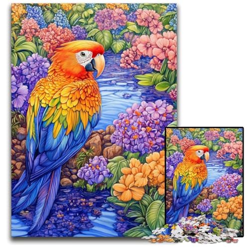 1000-teiliges Puzzle, bunter Papagei, Karton-Puzzle, Spiele, Spielzeug, Geschenk, stärkt die Liebe zwischen Paaren, für Kinder ab 14 Jahren, 26x38cm von JIANGENNF
