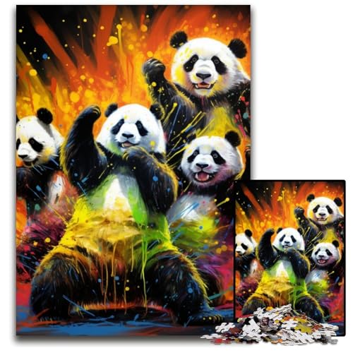 1000-teiliges Puzzle, buntes Panda-Tierpuzzle für Erwachsene, DIY-Dekoration, Gehirn-Herausforderung, für Erwachsene, Familie, 26x38cm/10,23x14,96 Zoll 1000-teiliges Puzzle, buntes Panda-Tierpuzzle für Erwachsene, DIY-Dekoration, Gehirn-Herausforderung, für Erwachsene, Familie, 26x38cm/10,23x14,96 Zoll von JIANGENNF