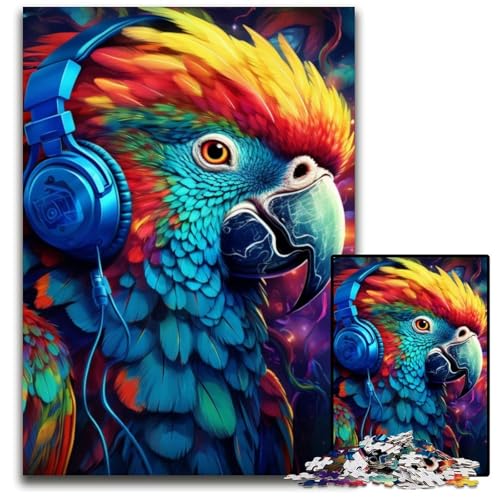 1000-teiliges Puzzle, buntes Papageien-Puzzle für Erwachsene, DIY-Dekoration, Gehirn-Herausforderung, für Erwachsene, Familie, 26x38cm/10,23x14,96 Zoll von JIANGENNF