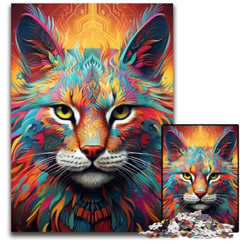 1000-teiliges Puzzle, farbenfrohes Kunst-Luchs-Puzzle für Erwachsene, anspruchsvolles Denkspiel für Teenager, unterhaltsames interaktives Spiel für die ganze Familie, 26x38cm/10,23x14,96 Zoll 1000-teiliges Puzzle, farbenfrohes Kunst-Luchs-Puzzle für Erwachsene, anspruchsvolles Denkspiel für Teenager, unterhaltsames interaktives Spiel für die ganze Familie, 26x38cm/10,23x14,96 Zoll von JIANGENNF