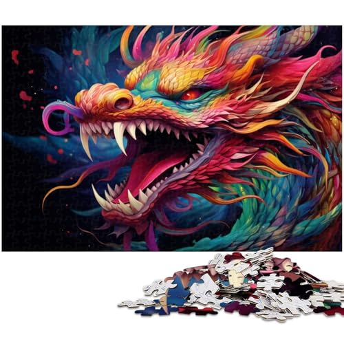 1000-teiliges Puzzle, farbenfrohes chinesisches Drachenpuzzle für Erwachsene, Denksportspiel, interaktives Familienspiel, geeignet für Kinder ab 14 Jahren, 26 x 38 cm / 10,23 x 14,96 Zoll 1000-teiliges Puzzle, farbenfrohes chinesisches Drachenpuzzle für Erwachsene, Denksportspiel, interaktives Familienspiel, geeignet für Kinder ab 14 Jahren, 26 x 38 cm / 10,23 x 14,96 Zoll von JIANGENNF