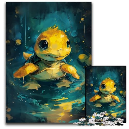 1000-teiliges Puzzle, süße kleine gelbe Schildkröte, Puzzles für Erwachsene, entspannende Unterhaltung, Heimdekoration, 26x38cm/10,23x14,96 Zoll 1000-teiliges Puzzle, süße kleine gelbe Schildkröte, Puzzles für Erwachsene, entspannende Unterhaltung, Heimdekoration, 26x38cm/10,23x14,96 Zoll von JIANGENNF