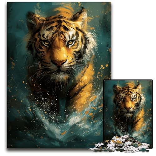 1000-teiliges Puzzle, süßer Kleiner gelber Tiger, anspruchsvolles Puzzle, Denkspiel für Teenager und Familieninteraktion, 26x38cm/10,23x14,96 Zoll 1000-teiliges Puzzle, süßer Kleiner gelber Tiger, anspruchsvolles Puzzle, Denkspiel für Teenager und Familieninteraktion, 26x38cm/10,23x14,96 Zoll von JIANGENNF