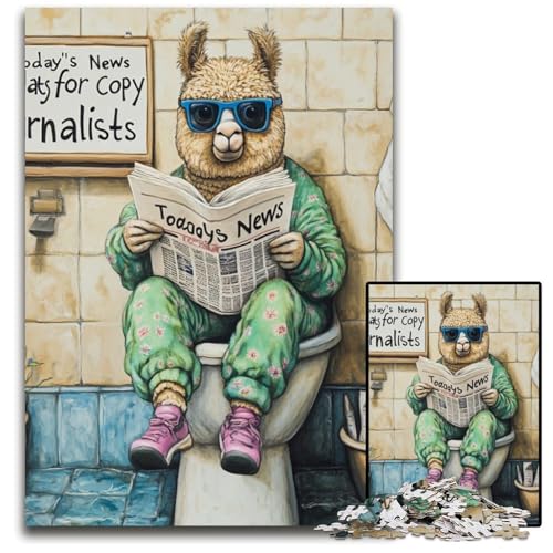 1000-teiliges Puzzle „Alpaka Go Toilet“ für Erwachsene, DIY-Dekoration, Gehirn-Herausforderung, für Erwachsene, Familie, 26x38cm/10,23x14,96 Zoll 1000-teiliges Puzzle „Alpaka Go Toilet“ für Erwachsene, DIY-Dekoration, Gehirn-Herausforderung, für Erwachsene, Familie, 26x38cm/10,23x14,96 Zoll von JIANGENNF