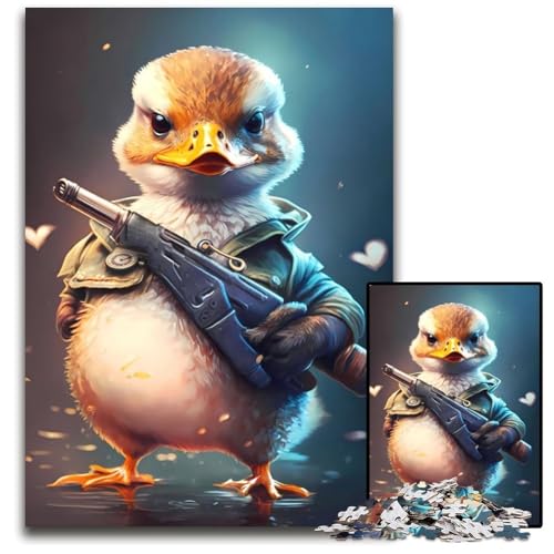 1000-teiliges Puzzle „Captain Baby Duck“, anspruchsvolles Puzzle, interaktives Familienspiel, Denksportaufgabe, Lernspielzeug, 50x75cm/19,68x29,52 Zoll von JIANGENNF