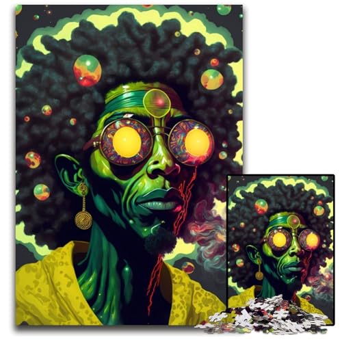 1000-teiliges Puzzle „Cosmic Rastafarian“ für Erwachsene, perfekt als Geburtstags-, Weihnachts, 26x38cm/10,23x14,96 Zoll von JIANGENNF