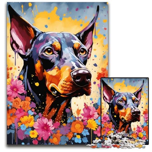 1000-teiliges Puzzle „Dobermann-Pinscher“ aus Pappe, Puzzle für Erwachsene, Denksportaufgabe, Geschenk, pädagogische Aktivität für Jugendliche, 26x38cm/10,23x14,96 Zoll 1000-teiliges Puzzle „Dobermann-Pinscher“ aus Pappe, Puzzle für Erwachsene, Denksportaufgabe, Geschenk, pädagogische Aktivität für Jugendliche, 26x38cm/10,23x14,96 Zoll von JIANGENNF