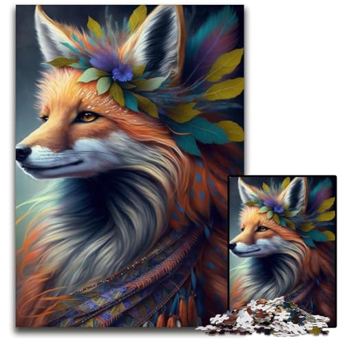 1000-teiliges Puzzle „Fuchs“, anspruchsvolles Denkspiel für Jugendliche und Familieninteraktion, 26x38cm/10,23x14,96 Zoll von JIANGENNF