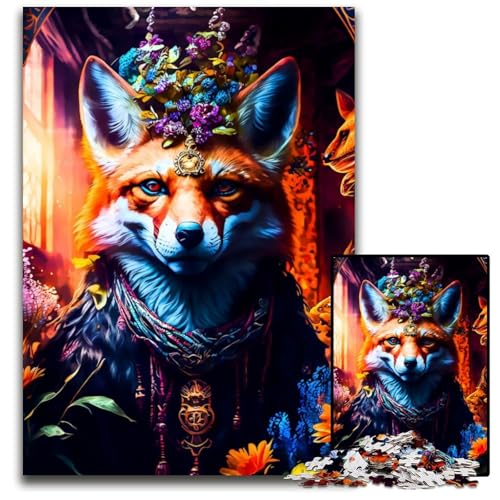 1000-teiliges Puzzle „Fuchs“, schwierige Rätsel für Erwachsene, anspruchsvolles Denkspiel für Teenager, unterhaltsames interaktives Spiel für die ganze Familie, 26x38cm/10,23x14,96 Zoll von JIANGENNF