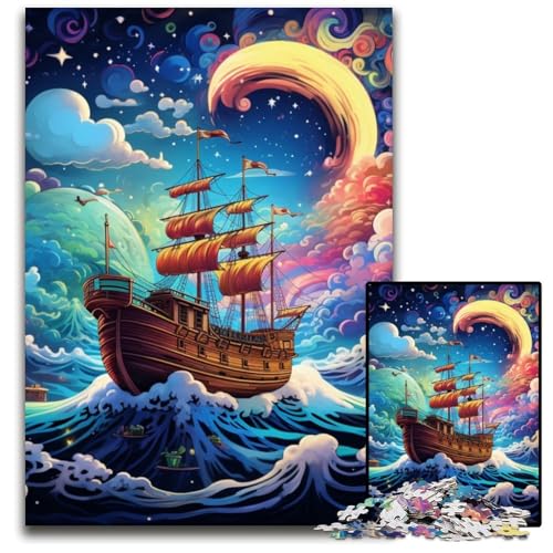 1000-teiliges Puzzle „Galaxie-Piratenschiff“ aus Pappe, Puzzle für Erwachsene, Denksportaufgabe, Geschenk, pädagogische Aktivität für Teenager, 26x38cm/10,23x14,96 Zoll 1000-teiliges Puzzle „Galaxie-Piratenschiff“ aus Pappe, Puzzle für Erwachsene, Denksportaufgabe, Geschenk, pädagogische Aktivität für Teenager, 26x38cm/10,23x14,96 Zoll von JIANGENNF