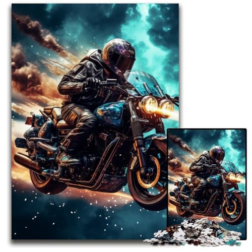1000-teiliges Puzzle „Galaxien-Motorräder“, anspruchsvolles Denkspiel, dekoratives DIY-Spiel, interaktives Familienspielzeug, 50x75cm/19,68x29,52 Zoll von JIANGENNF