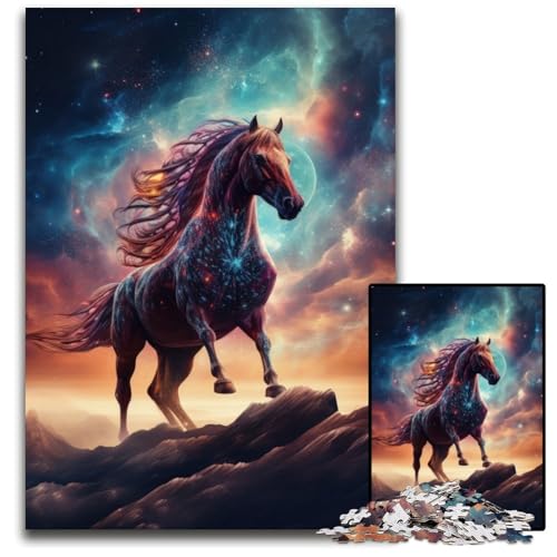 1000-teiliges Puzzle „Galaxienpferde“, schwierige Puzzles für Erwachsene für Teenager, Familienspieleabend, hirnfordernde Geschenkidee, 26x38cm/10,23x14,96 Zoll 1000-teiliges Puzzle „Galaxienpferde“, schwierige Puzzles für Erwachsene für Teenager, Familienspieleabend, hirnfordernde Geschenkidee, 26x38cm/10,23x14,96 Zoll von JIANGENNF