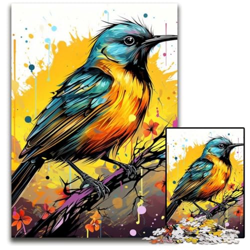 1000-teiliges Puzzle „Gelber Spatz“ für Erwachsene, anspruchsvolles Denkspiel für Teenager, unterhaltsames interaktives Spiel für die ganze Familie, 26x38cm/10,23x14,96 Zoll von JIANGENNF