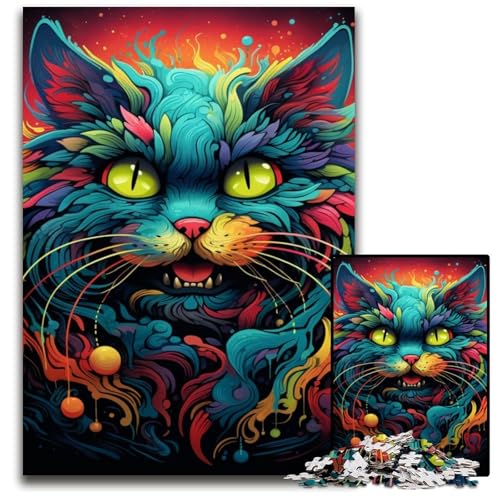 1000-teiliges Puzzle „Katze“ aus Holz, Weihnachten, Halloween, Ostern, Neujahr, 50x75cm/19,68x29,52 Zoll 1000-teiliges Puzzle „Katze“ aus Holz, Weihnachten, Halloween, Ostern, Neujahr, 50x75cm/19,68x29,52 Zoll von JIANGENNF