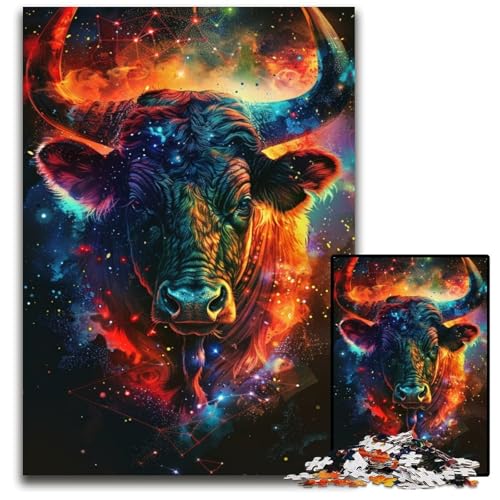 1000-teiliges Puzzle „Kühe in den Sternen“ für Erwachsene, anspruchsvolles Denkspiel für Teenager, unterhaltsames interaktives Spiel für die ganze Familie, 50x75cm/19,68x29,52 Zoll von JIANGENNF