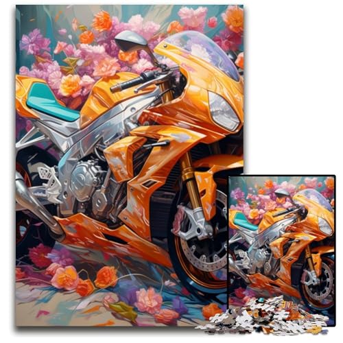 1000-teiliges Puzzle „Motorrad“, anspruchsvolles Denkspiel für Jugendliche und Familieninteraktion, 26x38cm/10,23x14,96 Zoll von JIANGENNF