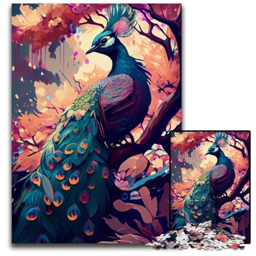 1000-teiliges Puzzle „Pfauenkirsche“, schwierige Rätsel für Erwachsene, anspruchsvolles Denkspiel für Teenager, unterhaltsames interaktives Spiel für die ganze Familie, 26x38cm/10,23x14,96 Zoll von JIANGENNF