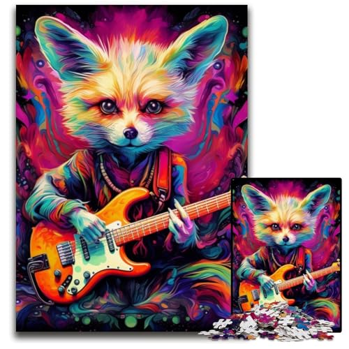 1000-teiliges Puzzle „Psychedelic Fox“, anspruchsvolles Denkspiel, dekoratives DIY-Spiel, interaktives Familienspielzeug, 26x38cm/10,23x14,96 Zoll von JIANGENNF