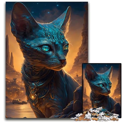 1000-teiliges Puzzle „Sphynx-Katze-Mythos“ für Erwachsene, für Teenager und Familienspaß – DIY-Denkspiel als Geschenk, 50x75cm/19,68x29,52 Zoll 1000-teiliges Puzzle „Sphynx-Katze-Mythos“ für Erwachsene, für Teenager und Familienspaß – DIY-Denkspiel als Geschenk, 50x75cm/19,68x29,52 Zoll von JIANGENNF