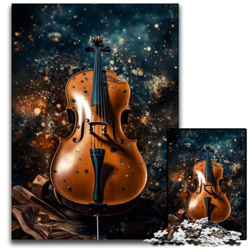 1000-teiliges Puzzle Art Star Violine, anspruchsvolles Puzzle, Denkspiel für Teenager und Familieninteraktion, 26x38cm/10,23x14,96 Zoll 1000-teiliges Puzzle Art Star Violine, anspruchsvolles Puzzle, Denkspiel für Teenager und Familieninteraktion, 26x38cm/10,23x14,96 Zoll von JIANGENNF