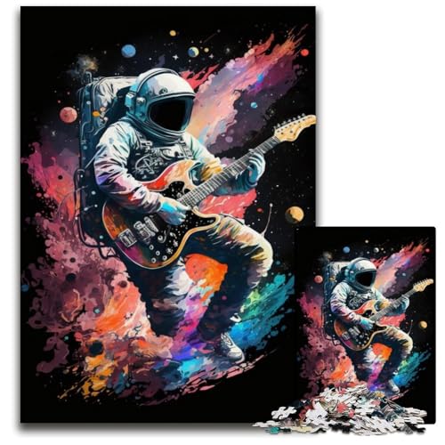 1000-teiliges Puzzle Astronaut spielt Gitarre, Puzzle für Erwachsene, farbenfrohe Heimdekoration und interaktives Familienspiel, 50x75cm/19,68x29,52 Zoll 1000-teiliges Puzzle Astronaut spielt Gitarre, Puzzle für Erwachsene, farbenfrohe Heimdekoration und interaktives Familienspiel, 50x75cm/19,68x29,52 Zoll von JIANGENNF