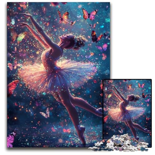 1000-teiliges Puzzle Balletttänzerin, Holzpuzzle, anspruchsvolles Denkspiel für Teenager, Spaß am Familienspielabend, 50x75cm von JIANGENNF