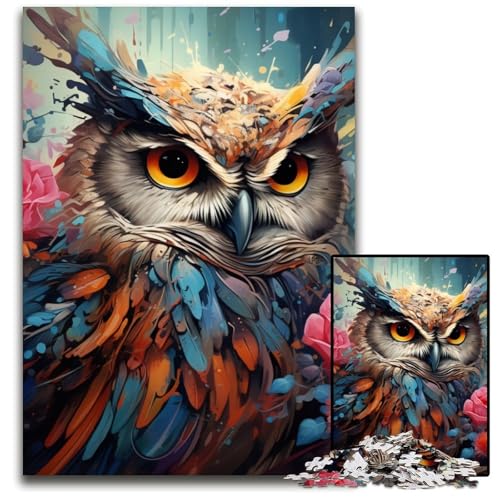 1000-teiliges Puzzle Eule aus Pappe, Puzzle für Erwachsene, Denksportaufgabe, Geschenk, pädagogische Aktivität für Teenager, 26x38cm/10,23x14,96 Zoll 1000-teiliges Puzzle Eule aus Pappe, Puzzle für Erwachsene, Denksportaufgabe, Geschenk, pädagogische Aktivität für Teenager, 26x38cm/10,23x14,96 Zoll von JIANGENNF