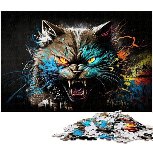 1000-teiliges Puzzle Fantasy Cat, Holzpuzzle für Erwachsene, Spielgeschenk für Erwachsene, interaktives Familienspiel, Gehirn-Herausforderung, Geschenk, 50 x 75 cm / 19,68 x 29,52 Zoll 1000-teiliges Puzzle Fantasy Cat, Holzpuzzle für Erwachsene, Spielgeschenk für Erwachsene, interaktives Familienspiel, Gehirn-Herausforderung, Geschenk, 50 x 75 cm / 19,68 x 29,52 Zoll von JIANGENNF