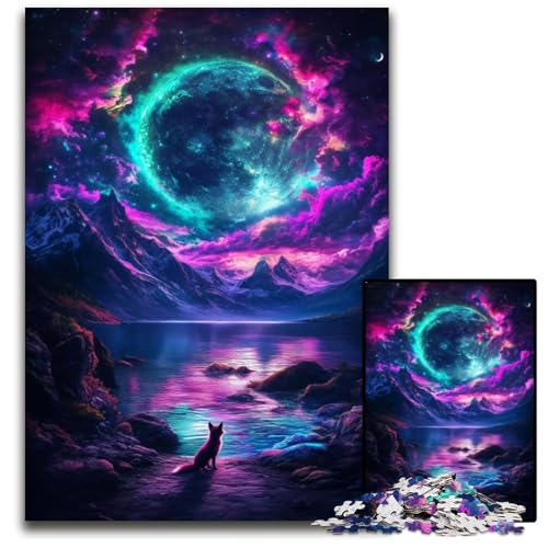 1000-teiliges Puzzle Fuchs unter dem Planeten, Holzpuzzle, anspruchsvolles Denkspiel für Teenager, Spaß für den Familienspielabend, 50x75cm 1000-teiliges Puzzle Fuchs unter dem Planeten, Holzpuzzle, anspruchsvolles Denkspiel für Teenager, Spaß für den Familienspielabend, 50x75cm von JIANGENNF