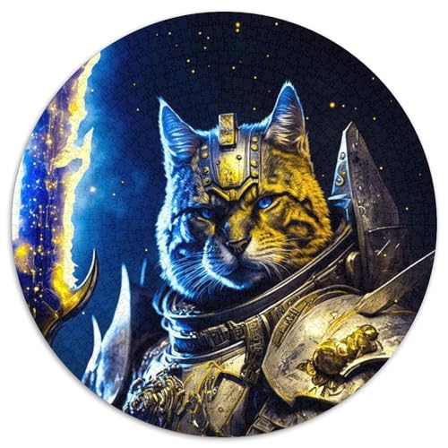 1000-teiliges Puzzle Galaxy Defender Cat, rundes Puzzle, 1000 Teile, pädagogische Aktivität zur Verbesserung kognitiver Fähigkeiten (Größe 67,5 x 67,5 cm) von JIANGENNF