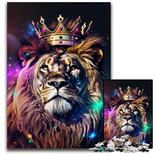 1000-teiliges Puzzle Galaxy Lion King, anspruchsvolles Puzzle, Denkspiel für Teenager und Familieninteraktion, 26x38cm/10,23x14,96 Zoll 1000-teiliges Puzzle Galaxy Lion King, anspruchsvolles Puzzle, Denkspiel für Teenager und Familieninteraktion, 26x38cm/10,23x14,96 Zoll von JIANGENNF