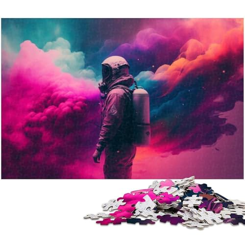 1000-teiliges Puzzle-Geschenk, Astronauten-Holzpuzzle für Erwachsene, Familie und Freunde, geeignet für Kinder ab 14 Jahren, 50 x 75 cm / 19,68 x 29,52 Zoll 1000-teiliges Puzzle-Geschenk, Astronauten-Holzpuzzle für Erwachsene, Familie und Freunde, geeignet für Kinder ab 14 Jahren, 50 x 75 cm / 19,68 x 29,52 Zoll von JIANGENNF