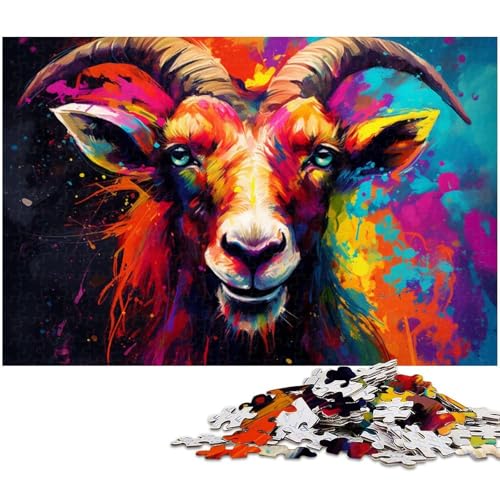 1000-teiliges Puzzle-Geschenk, Bunte Ziegen-Holzpuzzles für Erwachsene, Familie und Freunde, geeignet für Kinder ab 14 Jahren, 50 x 75 cm / 19,68 x 29,52 Zoll 1000-teiliges Puzzle-Geschenk, Bunte Ziegen-Holzpuzzles für Erwachsene, Familie und Freunde, geeignet für Kinder ab 14 Jahren, 50 x 75 cm / 19,68 x 29,52 Zoll von JIANGENNF