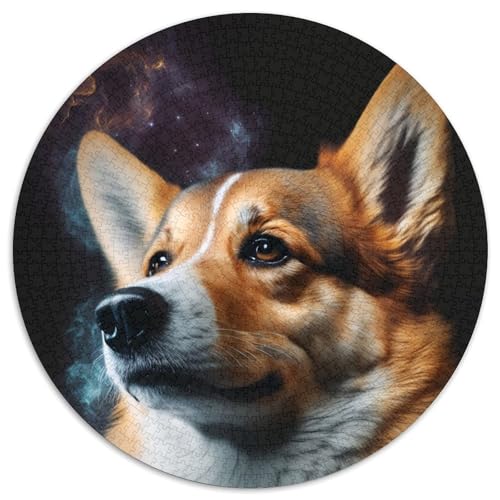 1000-teiliges Puzzle-Geschenk, Corgi Cloud, 1000-teiliges rundes Puzzle, anspruchsvolles Denkspiel für Teenager, Spaß für den Spieleabend mit der Familie (Größe 67,5 x 67,5 cm) von JIANGENNF