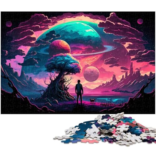 1000-teiliges Puzzle-Geschenk, Fantasy Planet, anspruchsvolles Rätsel, Denkspiel für Teenager, 26 x 38 cm / 10,23 x 14,96 Zoll 1000-teiliges Puzzle-Geschenk, Fantasy Planet, anspruchsvolles Rätsel, Denkspiel für Teenager, 26 x 38 cm / 10,23 x 14,96 Zoll von JIANGENNF
