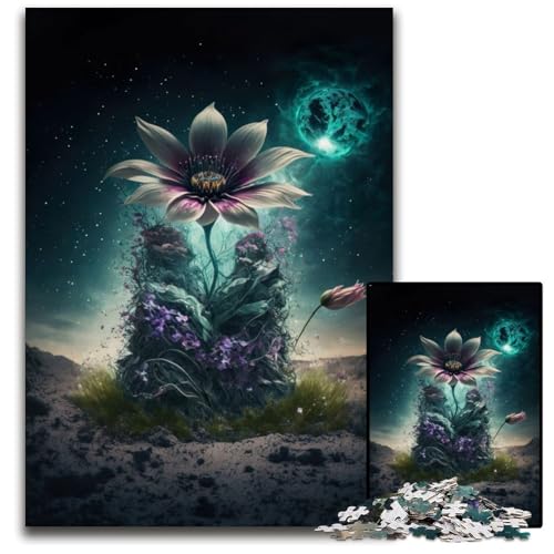 1000-teiliges Puzzle-Geschenk, Intergalaktische Flora, Holzpuzzle, anspruchsvolles Denkspiel – entspannendes Spielzeug für Teenager, 50x75cm/19,68x29,52 Zoll von JIANGENNF