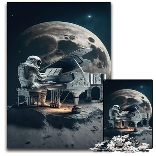 1000-teiliges Puzzle-Geschenk, Klavier im Weltraum, Holzpuzzle, anspruchsvolles Denkspiel – entspannendes Spielzeug für Teenager, 50x75cm/19,68x29,52 Zoll von JIANGENNF