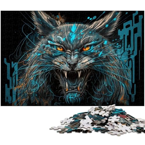 1000-teiliges Puzzle-Geschenk, Lynx-Graffiti, Holzpuzzle für Erwachsene, Familie und Freunde, geeignet für Kinder ab 14 Jahren, 50 x 75 cm / 19,68 x 29,52 Zoll 1000-teiliges Puzzle-Geschenk, Lynx-Graffiti, Holzpuzzle für Erwachsene, Familie und Freunde, geeignet für Kinder ab 14 Jahren, 50 x 75 cm / 19,68 x 29,52 Zoll von JIANGENNF