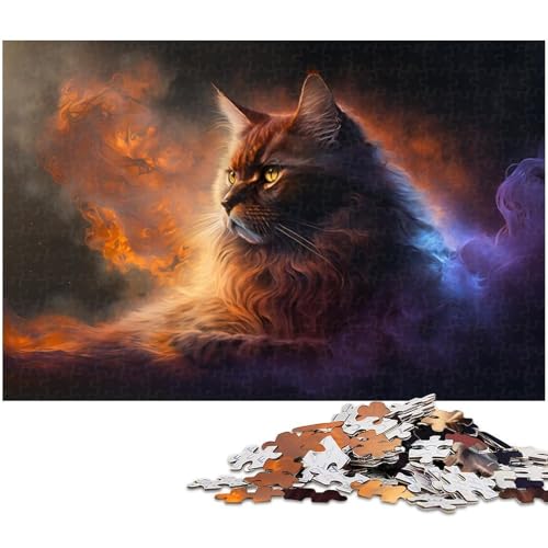 1000-teiliges Puzzle-Geschenk, Maine-Coon-Nebel, Kartonpuzzle für Erwachsene, Familie und Freunde, geeignet für Kinder ab 14 Jahren, 26 x 38 cm / 10,23 x 14,96 Zoll 1000-teiliges Puzzle-Geschenk, Maine-Coon-Nebel, Kartonpuzzle für Erwachsene, Familie und Freunde, geeignet für Kinder ab 14 Jahren, 26 x 38 cm / 10,23 x 14,96 Zoll von JIANGENNF