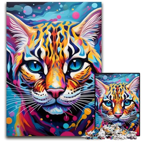 1000-teiliges Puzzle-Geschenk, Ozelot-Puzzle aus Pappe für Erwachsene, Spaß am Familienspielabend, dekoratives Kunstwerk zum Selbermachen, 26x38cm/10,23x14,96 Zoll 1000-teiliges Puzzle-Geschenk, Ozelot-Puzzle aus Pappe für Erwachsene, Spaß am Familienspielabend, dekoratives Kunstwerk zum Selbermachen, 26x38cm/10,23x14,96 Zoll von JIANGENNF