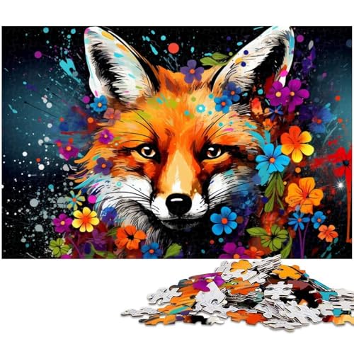 1000-teiliges Puzzle-Geschenk, bunter Fuchs, Holzpuzzle für Erwachsene, Familie und Freunde, geeignet für Kinder ab 14 Jahren, 50 x 75 cm / 19,68 x 29,52 Zoll 1000-teiliges Puzzle-Geschenk, bunter Fuchs, Holzpuzzle für Erwachsene, Familie und Freunde, geeignet für Kinder ab 14 Jahren, 50 x 75 cm / 19,68 x 29,52 Zoll von JIANGENNF