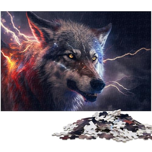 1000-teiliges Puzzle-Geschenk, bunter Wolf, Holzpuzzle für Erwachsene, Familie und Freunde, geeignet für Kinder ab 14 Jahren, 50 x 75 cm / 19,68 x 29,52 Zoll 1000-teiliges Puzzle-Geschenk, bunter Wolf, Holzpuzzle für Erwachsene, Familie und Freunde, geeignet für Kinder ab 14 Jahren, 50 x 75 cm / 19,68 x 29,52 Zoll von JIANGENNF