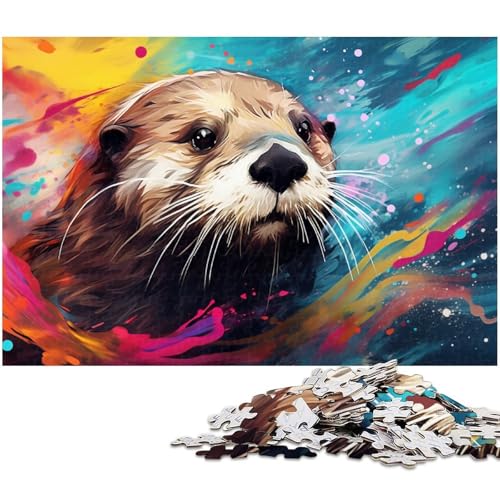 1000-teiliges Puzzle-Geschenk, buntes Otter-Holzpuzzle für Erwachsene, Familie und Freunde, geeignet für Kinder ab 14 Jahren, 50 x 75 cm / 19,68 x 29,52 Zoll 1000-teiliges Puzzle-Geschenk, buntes Otter-Holzpuzzle für Erwachsene, Familie und Freunde, geeignet für Kinder ab 14 Jahren, 50 x 75 cm / 19,68 x 29,52 Zoll von JIANGENNF