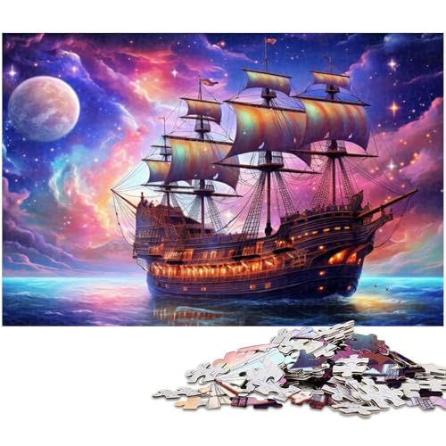 1000-teiliges Puzzle-Geschenk, buntes Piratenschiff, anspruchsvolles Puzzle, Denkspiel für Teenager, 26 x 38 cm / 10,23 x 14,96 Zoll 1000-teiliges Puzzle-Geschenk, buntes Piratenschiff, anspruchsvolles Puzzle, Denkspiel für Teenager, 26 x 38 cm / 10,23 x 14,96 Zoll von JIANGENNF