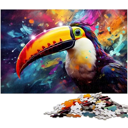 1000-teiliges Puzzle-Geschenk, buntes Tukan-Holzpuzzle für Erwachsene, Familie und Freunde, geeignet für Kinder ab 14 Jahren, 50 x 75 cm / 19,68 x 29,52 Zoll 1000-teiliges Puzzle-Geschenk, buntes Tukan-Holzpuzzle für Erwachsene, Familie und Freunde, geeignet für Kinder ab 14 Jahren, 50 x 75 cm / 19,68 x 29,52 Zoll von JIANGENNF