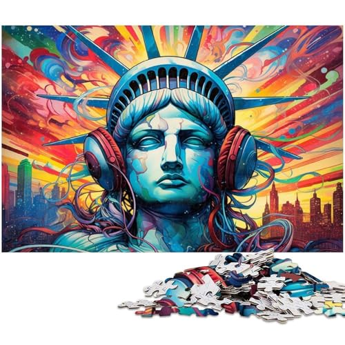 1000-teiliges Puzzle-Geschenk, farbenfrohe Freiheitsstatue, anspruchsvolles Rätsel, Denkspiel für Teenager, 26 x 38 cm / 10,23 x 14,96 Zoll 1000-teiliges Puzzle-Geschenk, farbenfrohe Freiheitsstatue, anspruchsvolles Rätsel, Denkspiel für Teenager, 26 x 38 cm / 10,23 x 14,96 Zoll von JIANGENNF