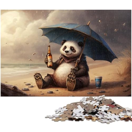 1000-teiliges Puzzle-Geschenk, farbenfroher Panda, anspruchsvolles Rätsel, Denksportspiel für Teenager, 50 x 75 cm / 19,68 x 29,52 Zoll von JIANGENNF