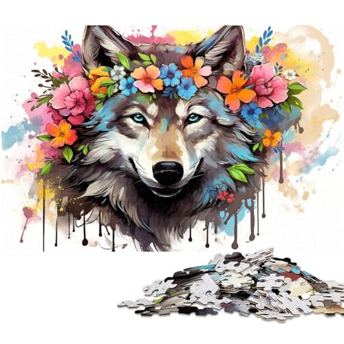 1000-teiliges Puzzle-Geschenk, farbenfrohes Wolf-Kartonpuzzle für Erwachsene, Familie und Freunde, geeignet für Kinder ab 14 Jahren, 26 x 38 cm / 10,23 x 14,96 Zoll 1000-teiliges Puzzle-Geschenk, farbenfrohes Wolf-Kartonpuzzle für Erwachsene, Familie und Freunde, geeignet für Kinder ab 14 Jahren, 26 x 38 cm / 10,23 x 14,96 Zoll von JIANGENNF