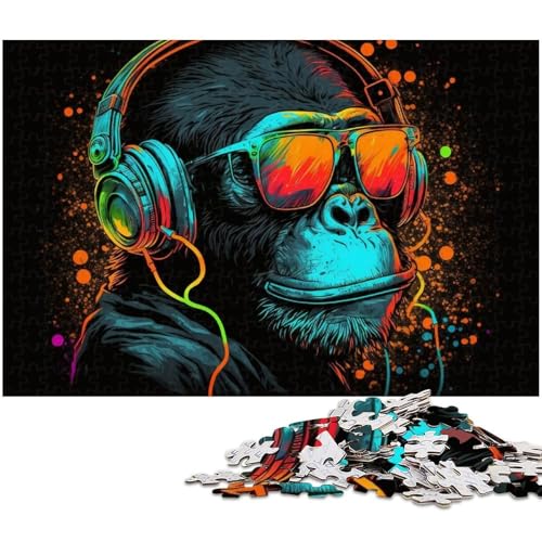 1000-teiliges Puzzle-Geschenk, musikalisches Schimpansen-Holzpuzzle für Erwachsene, Familie und Freunde, geeignet für Kinder ab 14 Jahren, 50 x 75 cm / 19,68 x 29,52 Zoll 1000-teiliges Puzzle-Geschenk, musikalisches Schimpansen-Holzpuzzle für Erwachsene, Familie und Freunde, geeignet für Kinder ab 14 Jahren, 50 x 75 cm / 19,68 x 29,52 Zoll von JIANGENNF