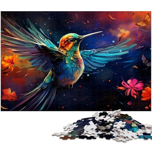 1000-teiliges Puzzle-Geschenk,farbenfrohes psychedelisches Kolibri-Tier,Kartonpuzzle für Erwachsene, Familie und Freunde,geeignet für Kinder ab 14 Jahren,26x38cm 1000-teiliges Puzzle-Geschenk,farbenfrohes psychedelisches Kolibri-Tier,Kartonpuzzle für Erwachsene, Familie und Freunde,geeignet für Kinder ab 14 Jahren,26x38cm von JIANGENNF